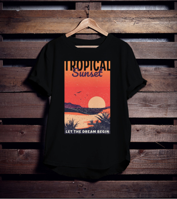 Tropical Sunset Let The Dream Begin T-Shirt