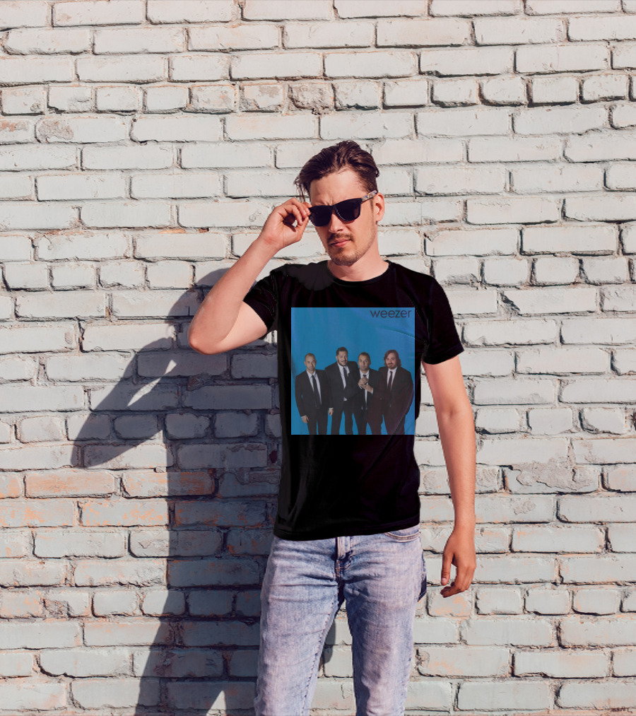 Weezer Impractical Jokers Blue Album Cover Homage T-Shirt