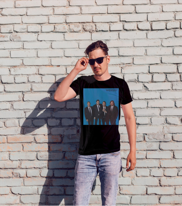 Weezer Impractical Jokers Blue Album Cover Homage T-Shirt