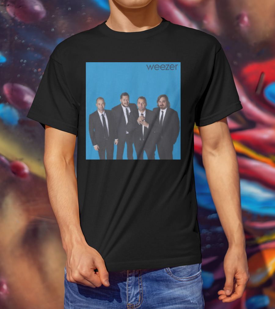 Weezer Impractical Jokers Blue Album Cover Homage T-Shirt