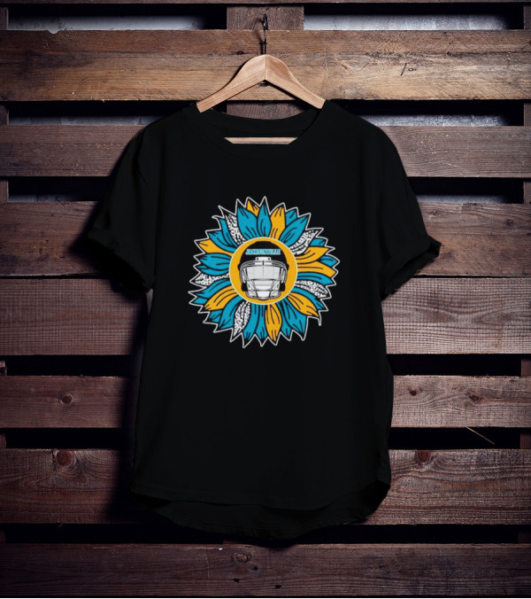 Jacksonville Jaguars Football Helmet Sunflower T-Shirt