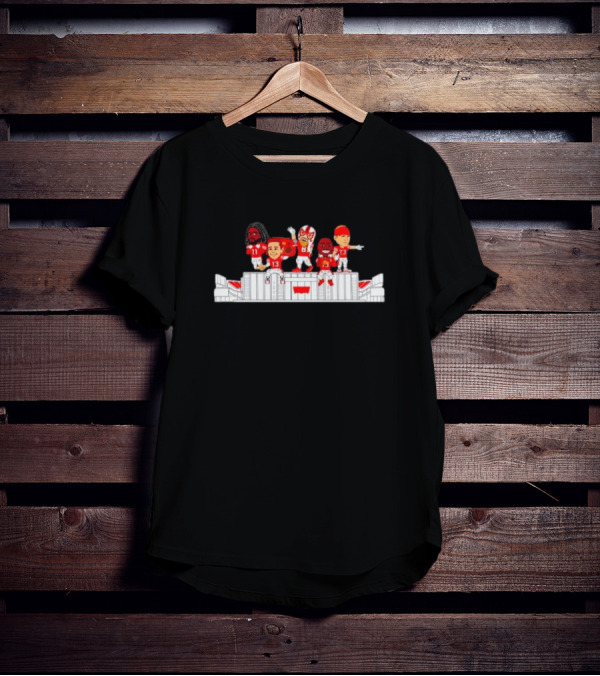 Levi’S 5 Pt. 2 Drops White-Clad Red Jersey Characters On Stadium Roof T-Shirt