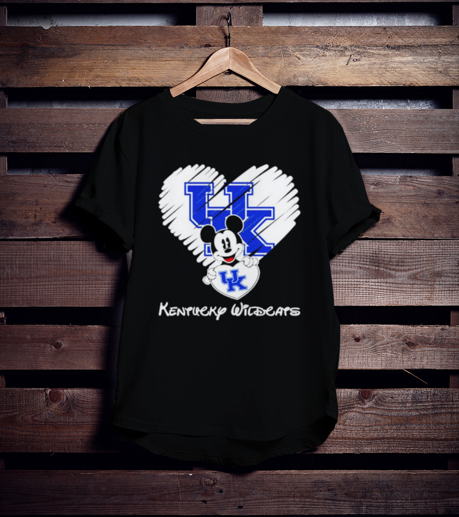 Kentucky Wildcats Heart With Mickey Mouse UK T-Shirt
