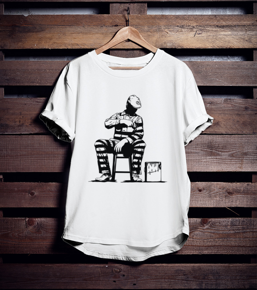 Dolk Prison Painter Sits With Paint Bucket T-Shirt