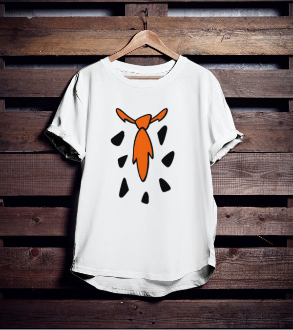 Fred Flintstone Costume Tie With Orange And Black T-Shirt