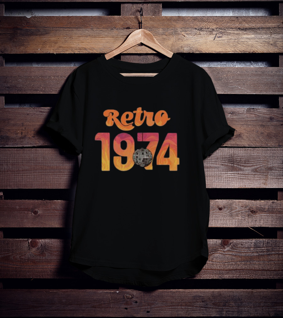 Retro 1974 Disco Fever Party With Vintage Vibe T-Shirt
