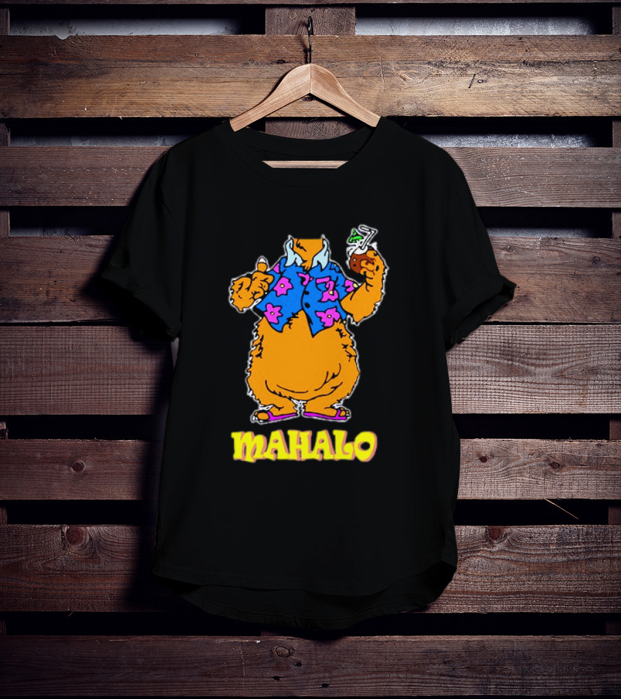 Tammy Mahalo Tropical Bear In Hawaiian Shirt With Drink T-Shirt
