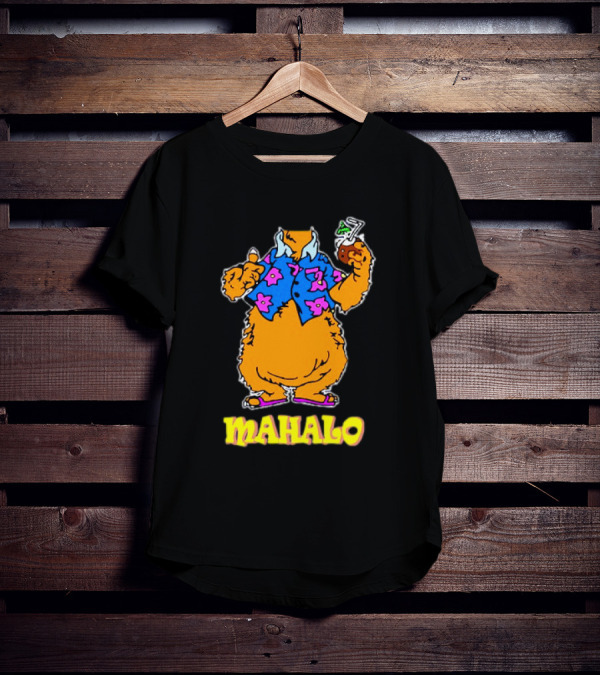 Tammy Mahalo Tropical Bear In Hawaiian Shirt With Drink T-Shirt