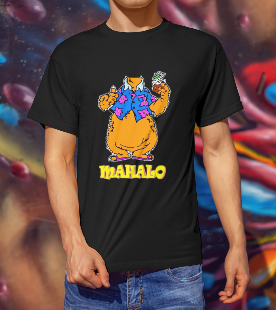 Tammy Mahalo Tropical Bear In Hawaiian Shirt With Drink T-Shirt