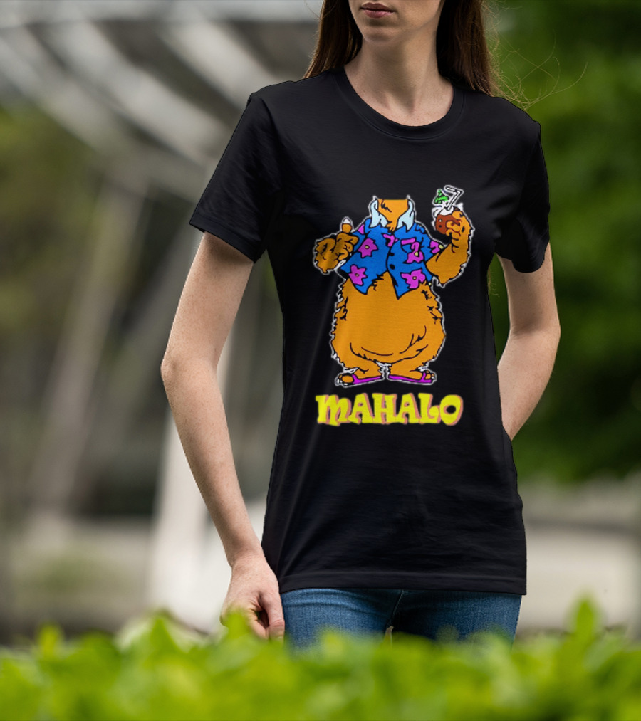 Tammy Mahalo Tropical Bear In Hawaiian Shirt With Drink T-Shirt