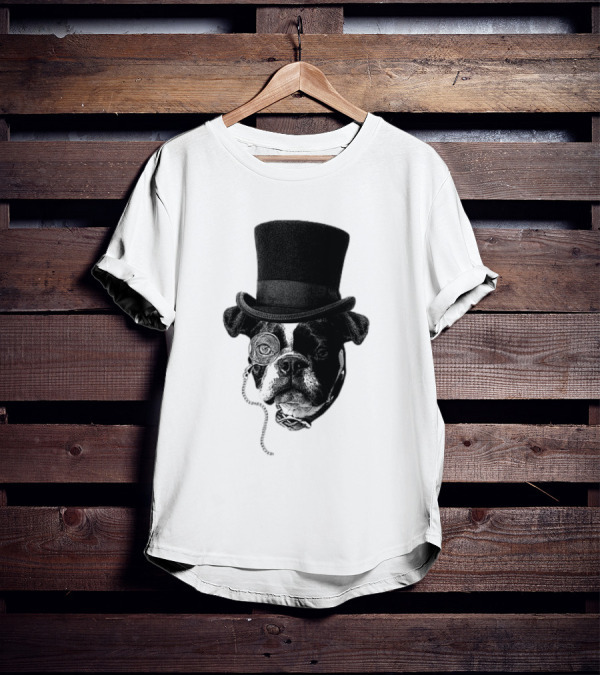 Winston Howl III Monocle Dog Top Hat T-Shirt