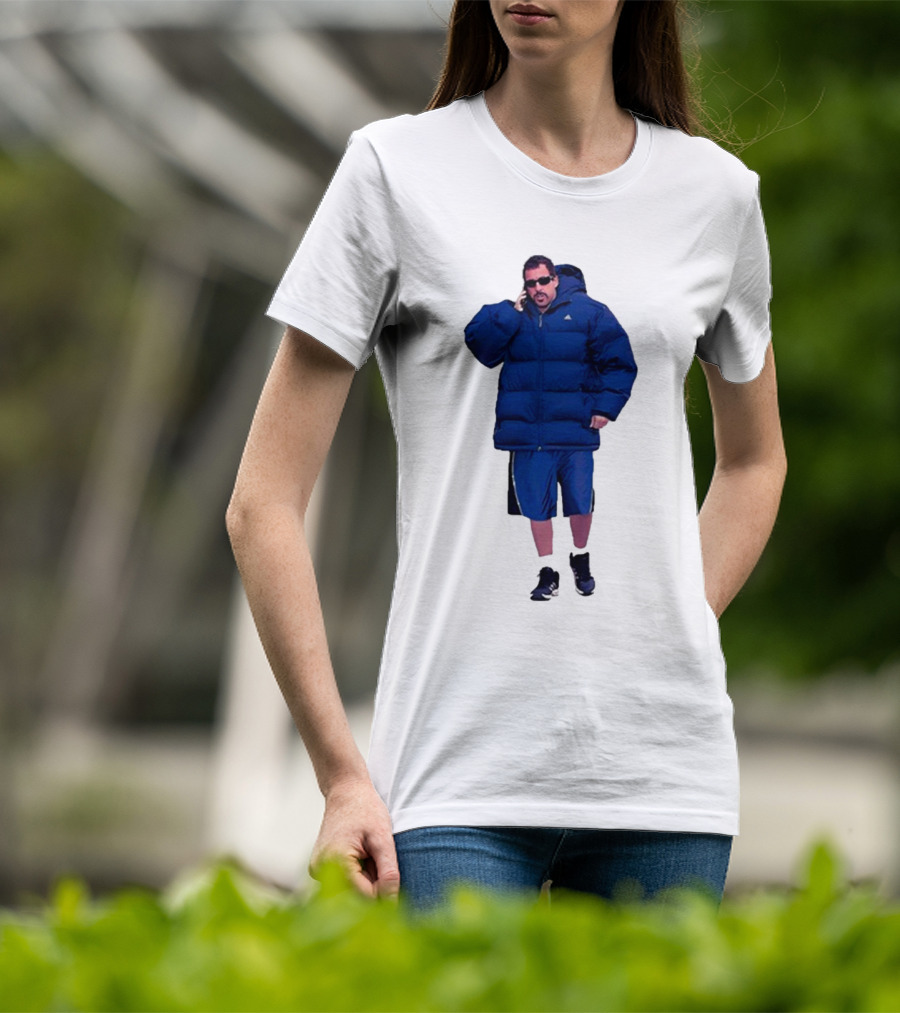 Fakehandshake Hot N Cold Walking In Puffer Jacket And Shorts T-Shirt