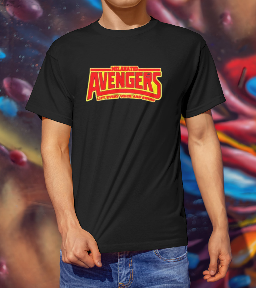 Melanated Avengers Lift Every Voice And Swing Bold Red Yellow Iconic T-Shirt
