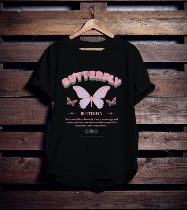 Butterfly Graceful Transformation Kittl Brand T-Shirt