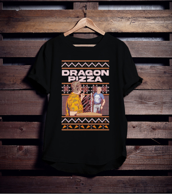 Dave Portnoy Dragon Pizza Vintage Style Graphic Scene T-Shirt