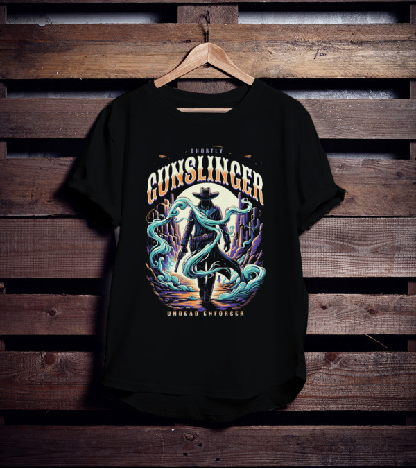 Ghostly Gunslinger Undead Enforcer T-Shirt