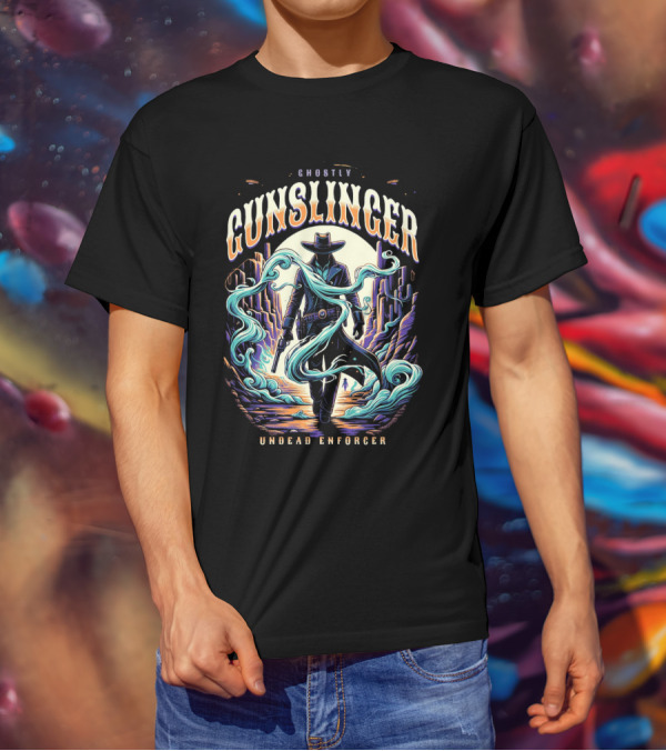 Ghostly Gunslinger Undead Enforcer T-Shirt