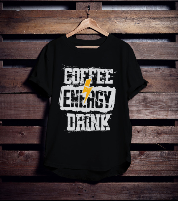 Coffee Energy Drink Grunge Lightning Bolt T-Shirt