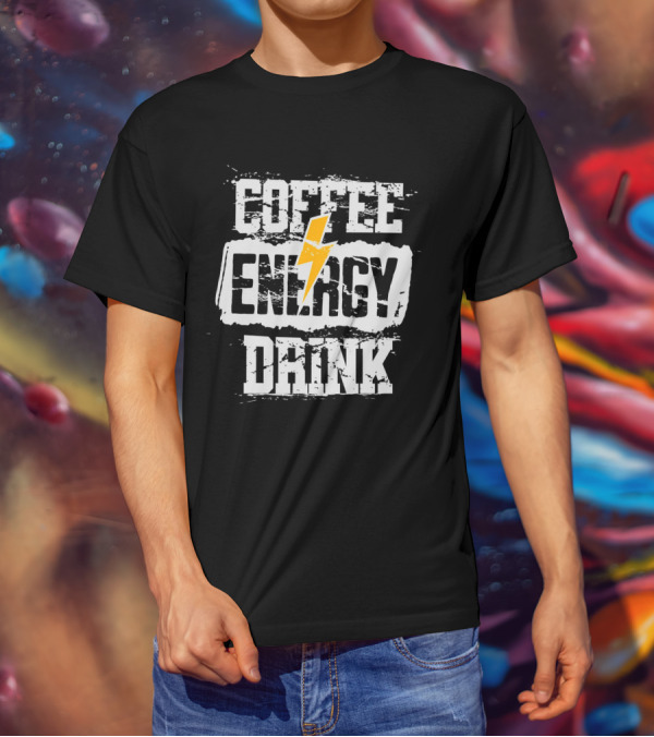 Coffee Energy Drink Grunge Lightning Bolt T-Shirt