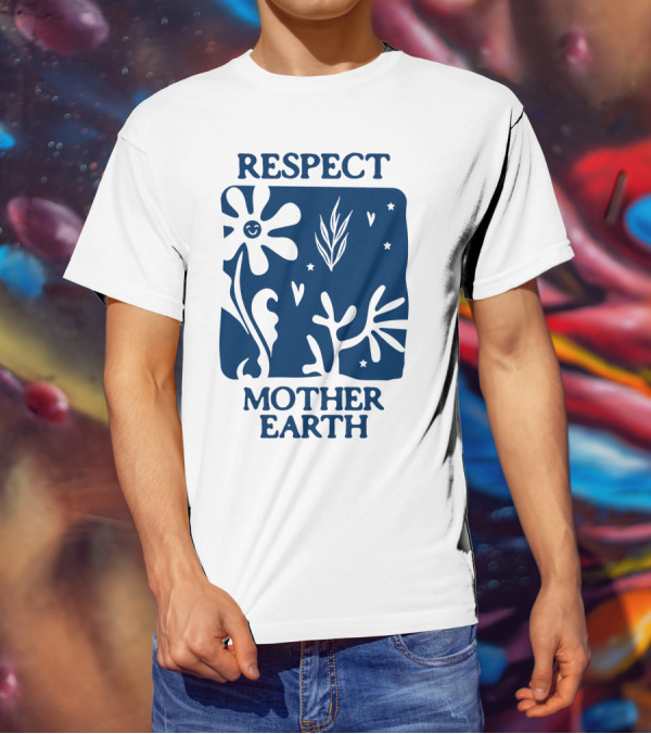 Respect Mother Earth Flower Stars Boho T-Shirt