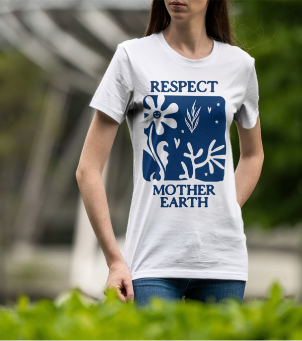 Respect Mother Earth Flower Stars Boho T-Shirt
