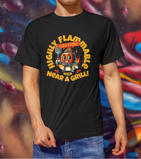 HIGHLY FLAMMABLE CAUTION WHEN NEAR A GRILL T-Shirt