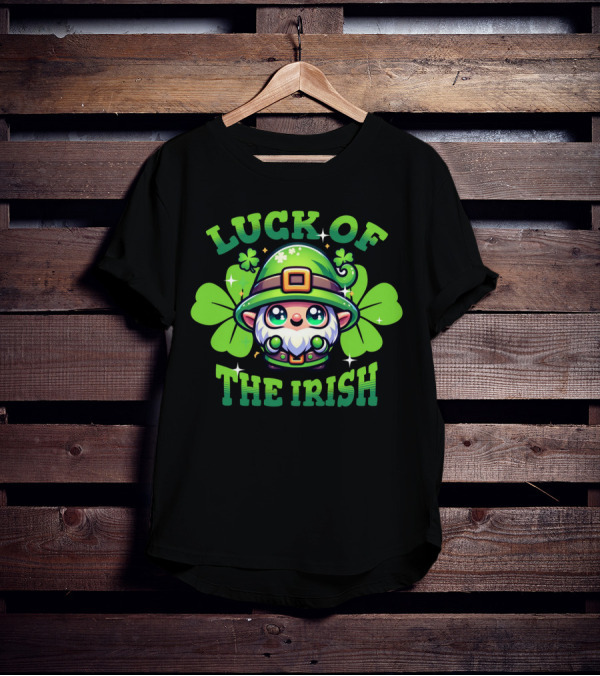 Luck Of The Irish Cute Leprechaun With Shamrocks T-Shirt