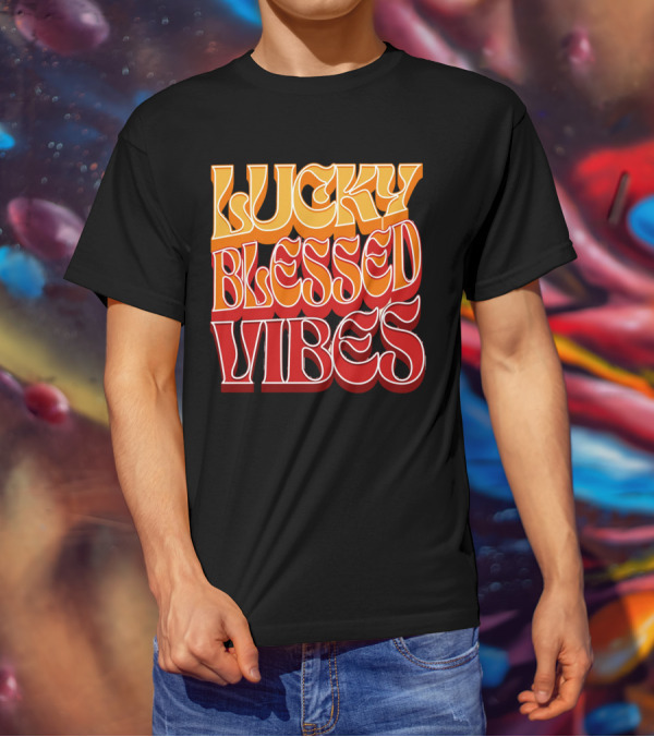 Lucky Blessed Vibes Retro T-Shirt