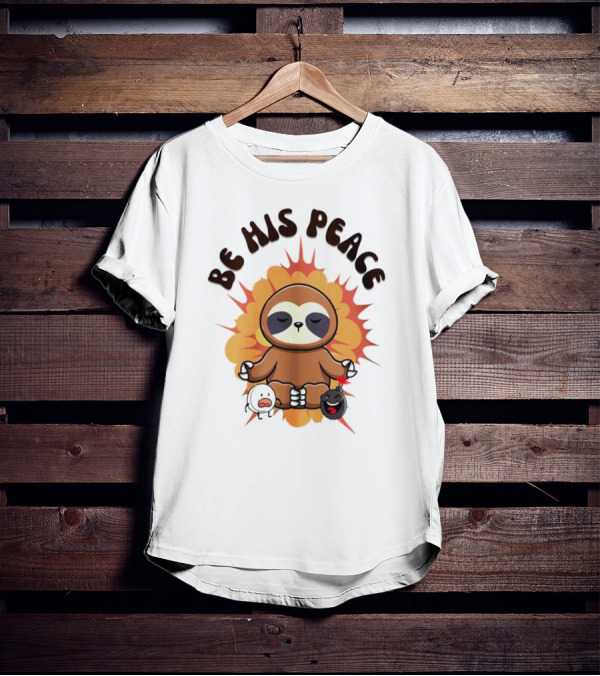 Be His Peace Sloth Meditation With Yoga Calm Elements T-Shirt