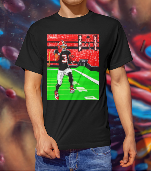 Stand Up Ludacris Football Player Number 3 On Green Field T-Shirt
