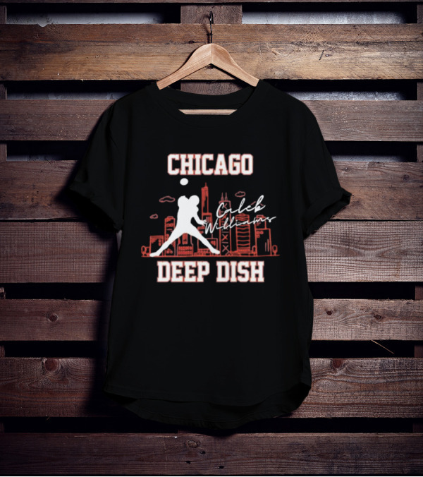 Caleb Williams Chicago Deep Dish Football Skyline T-Shirt