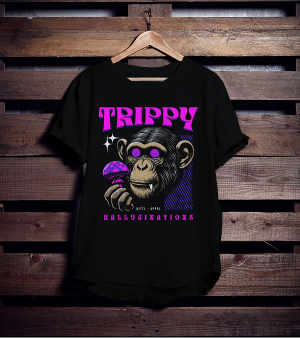 Trippy Hallucinations Chimpanzee Kittl Apprl T-Shirt