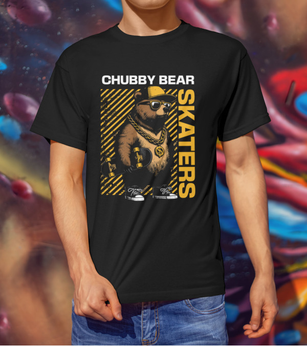 CHUBBY BEAR SKATERS Dollar Chain Sunglasses Cool Black And Yellow T-Shirt