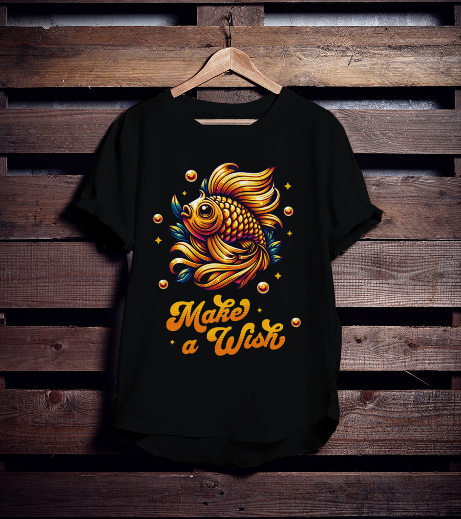 Golden Make A Wish Fish T-Shirt