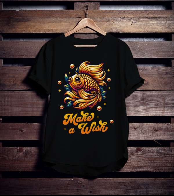 Golden Make A Wish Fish T-Shirt