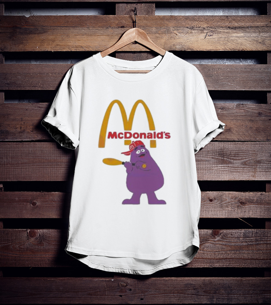 Grimace McDonald's Baseball Cap And Bat T-Shirt