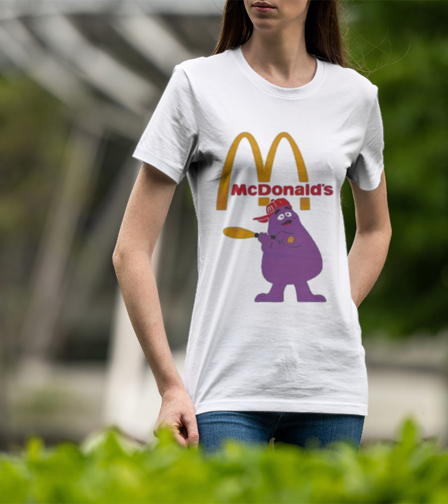Grimace McDonald's Baseball Cap And Bat T-Shirt
