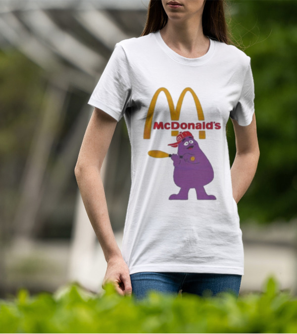 Grimace McDonald's Baseball Cap And Bat T-Shirt