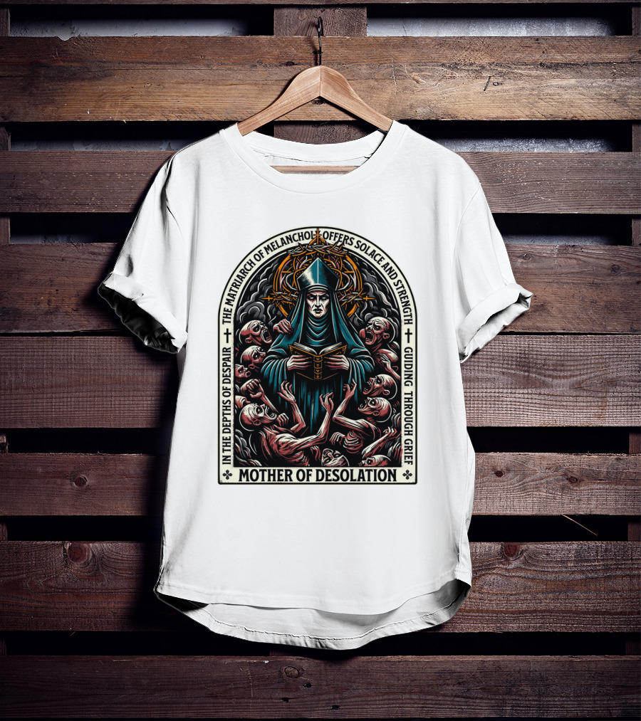 Mother Of Desolation Matriarch Of Melancholy Offers Solace And Strength Guiding Through Grief T-Shirt