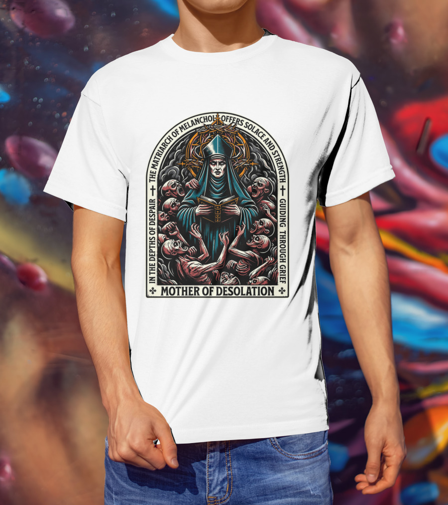 Mother Of Desolation Matriarch Of Melancholy Offers Solace And Strength Guiding Through Grief T-Shirt