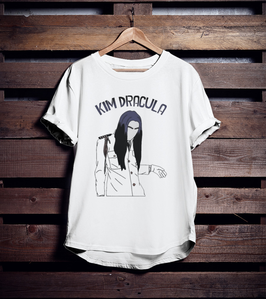 Kim Dracula Mysterious Long-Haired Figure In Military Jacket T-Shirt