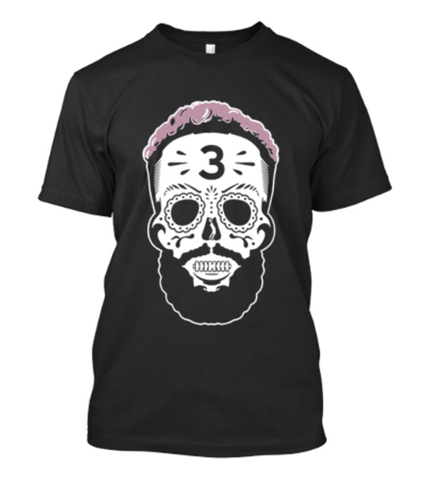Sugar Skull Pink Edition Number 3 Bearded T-Shirt