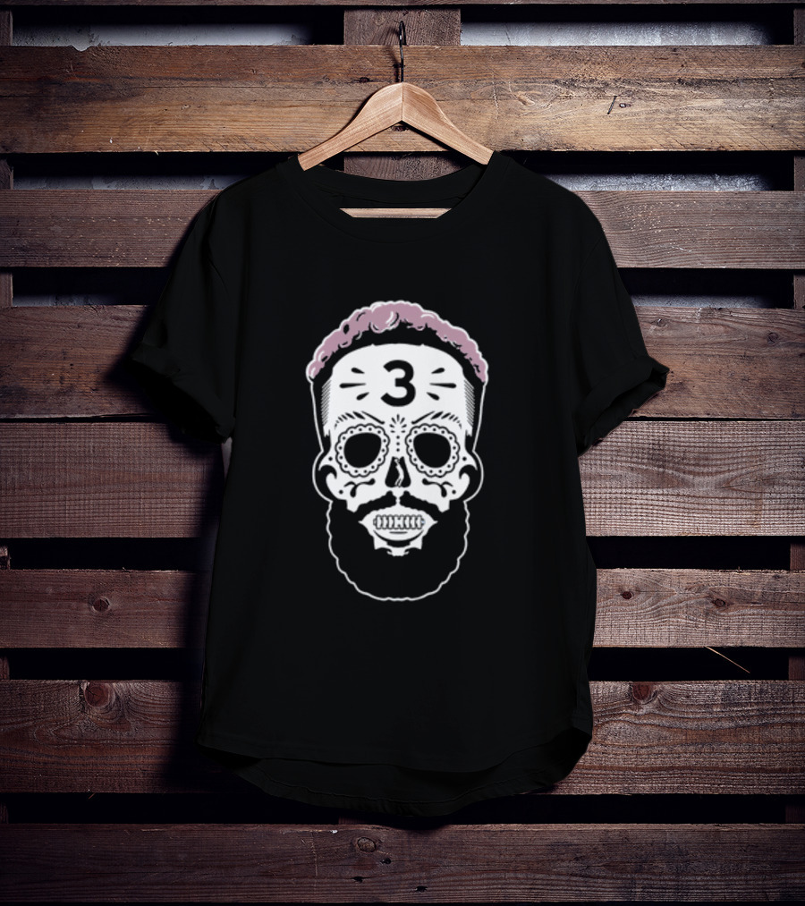 Sugar Skull Pink Edition Number 3 Bearded T-Shirt