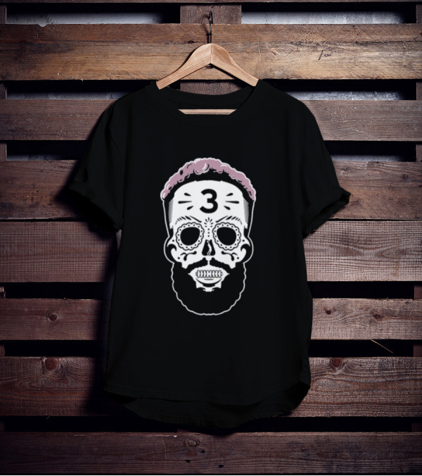 Sugar Skull Pink Edition Number 3 Bearded T-Shirt