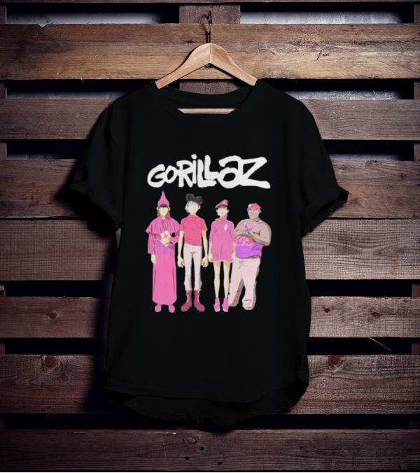 Gorillaz Cracker Island Characters Pink Outfits T-Shirt