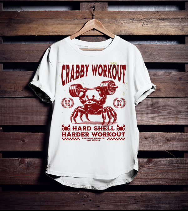 Crabby Workout Hard Shell Harder Workout Pinching Weights Not People T-Shirt