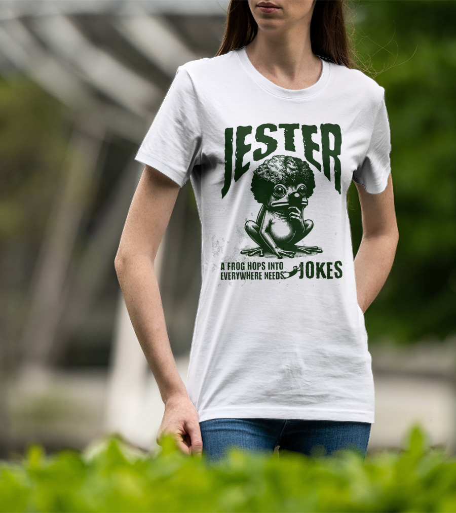 Jester Frog Hops Into Everywhere Needs Jokes T-Shirt