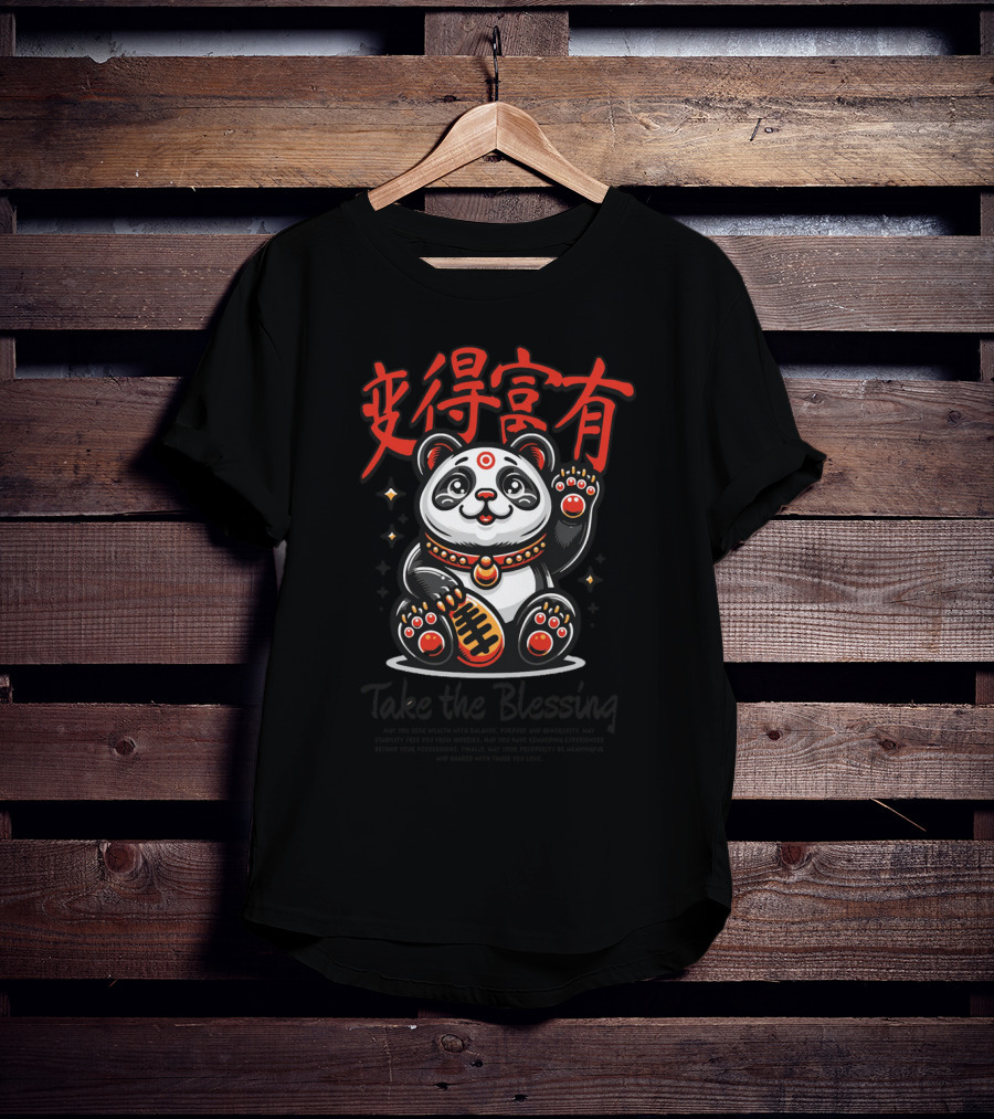 Maneki Panda Take The Blessing T-Shirt