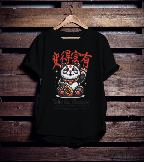 Maneki Panda Take The Blessing T-Shirt