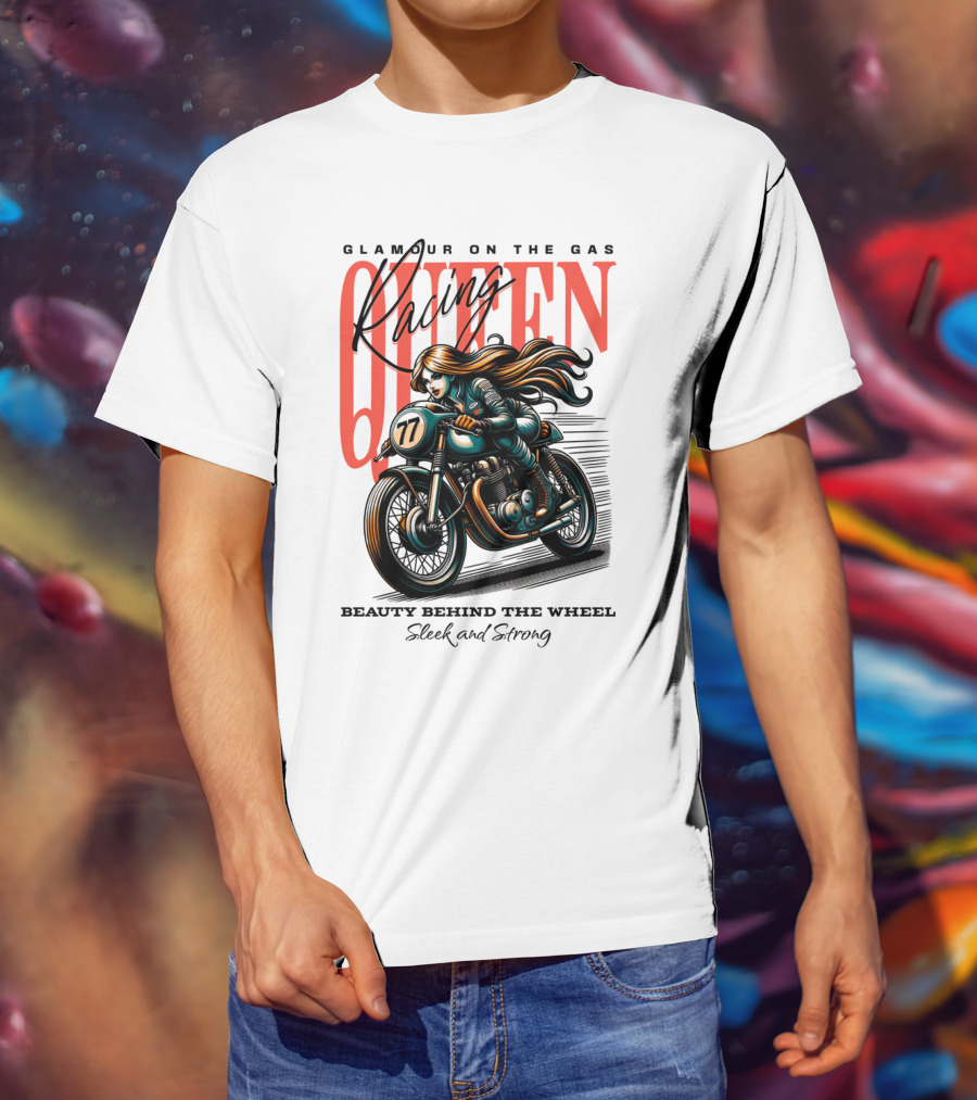 Glamour On The Gas Racing Queen Beauty Behind The Wheel Sleek And Strong T-Shirt